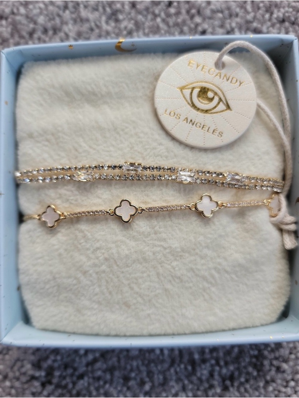 EyeCandy Gold Tone Bracelet set New